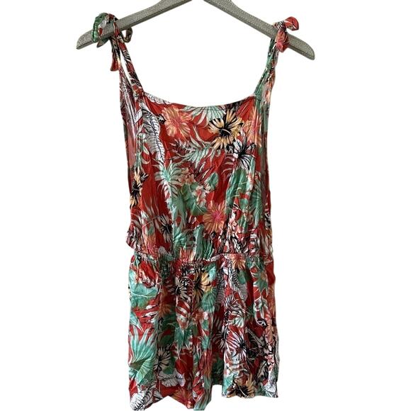 The Bikini Lab Tropical Floral Print Swimsuit Coverup Romper - Picture 1 of 5